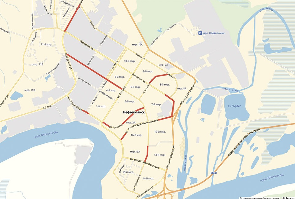 Карта 14 мкр нефтеюганск